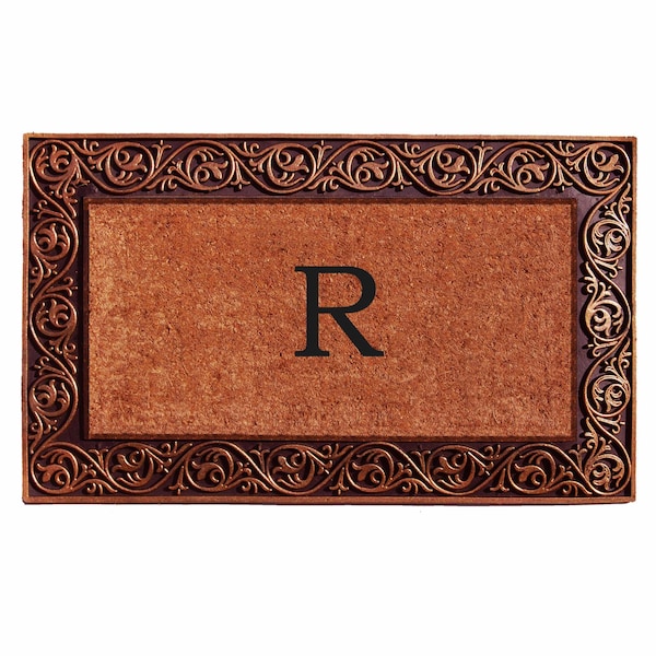 Calloway Mills Monogram Door Mat, Bronze, Black, Natural, 18 in W x 30 in L 10003BRNZR - main